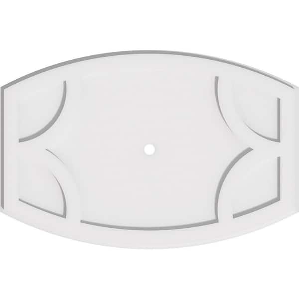 Ekena Millwork 28 in. W x 18-5/8 in. H x 1 in. ID x 1 in. P Kailey Architectural Grade PVC Contemporary Ceiling Medallion