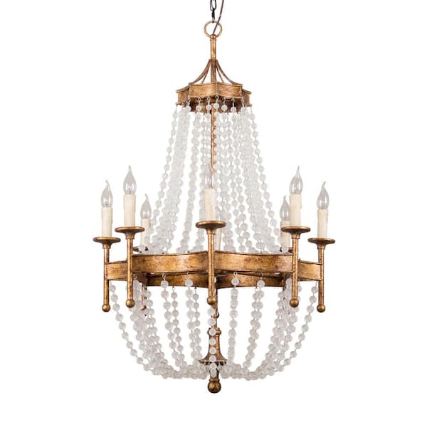 matrix decor 8-Light Golden Vintage Candle Chandelier