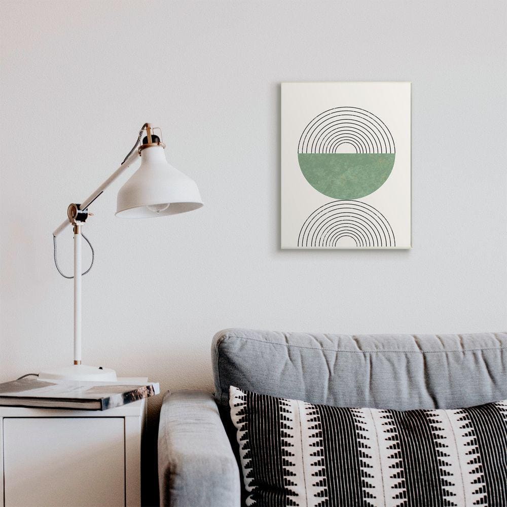 Green and Black Art Deco Geometric Wood Wall Art, 13 x 19