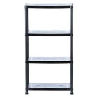 4-Tier Plastic Garage Storage Shelving Unit in Black (28 in. W x 52 in. H x 15 in. D)
