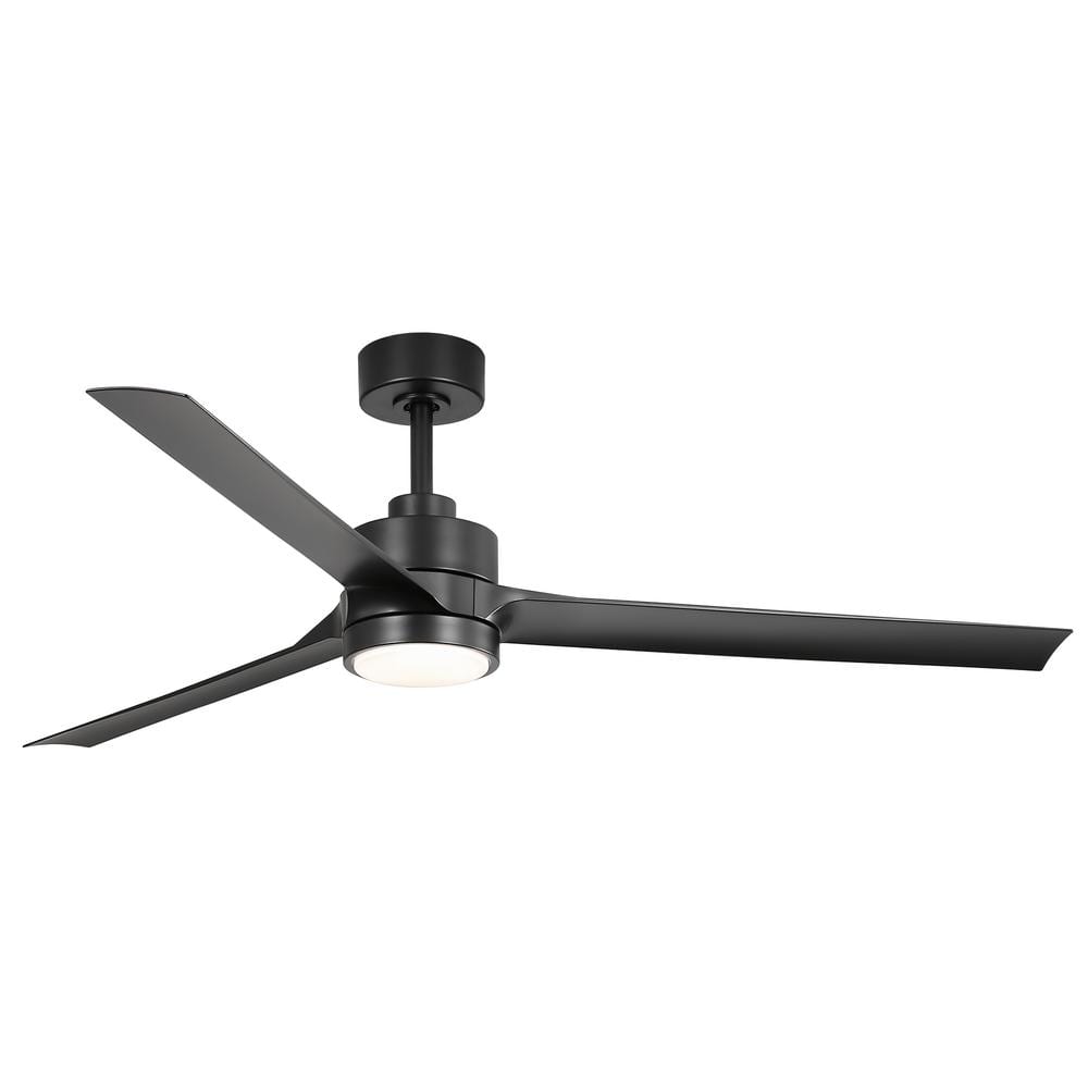 Breezary Parvez 60 in. Integrated LED Indoor Matte Black Ceiling Fans