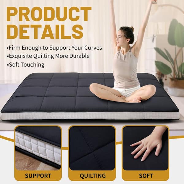 BOZTIY Japanese Floor Mattress 4 in, Polyester Fill Tatami Mat