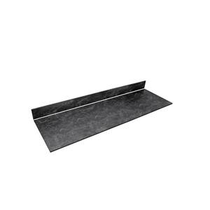 6 ft. L x 25 in. D x 0.5 in. T Black Engineered Composite Countertop in Black Amani
