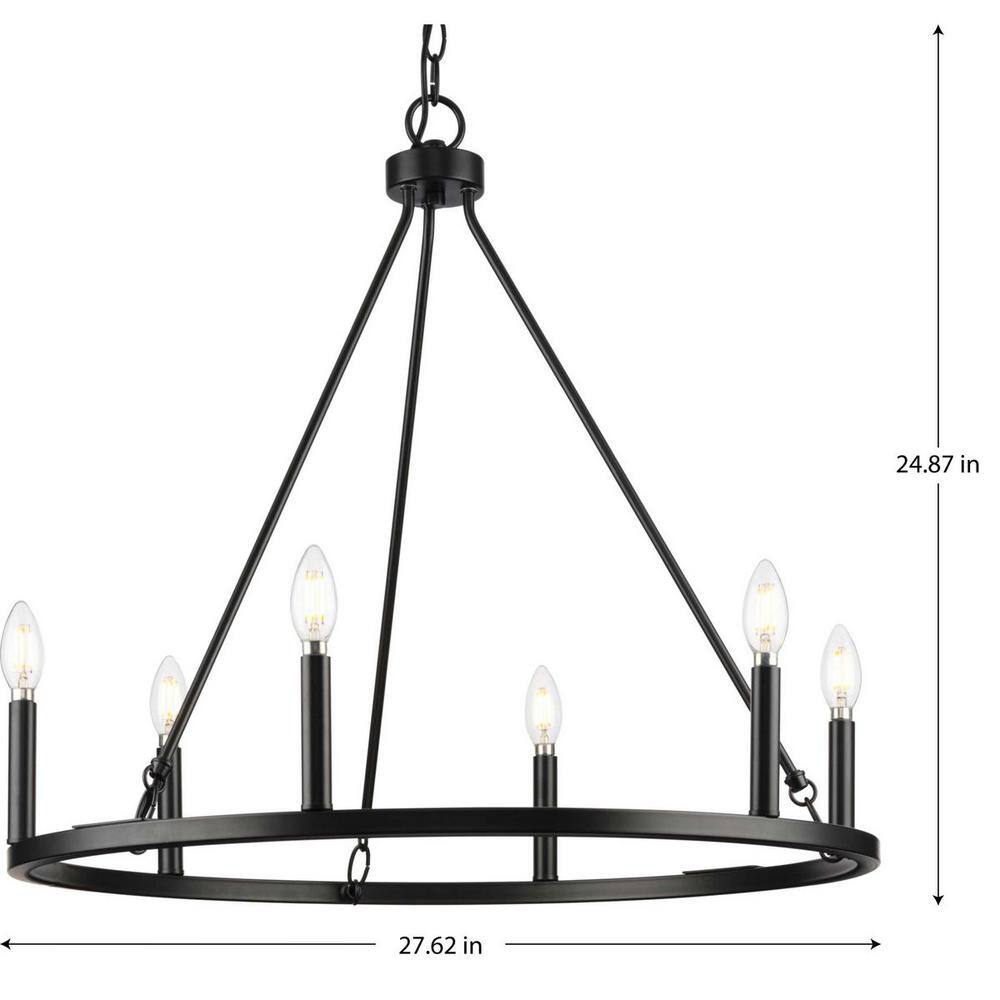 Gilliam Matte Black 6-Light Steel Chandelier