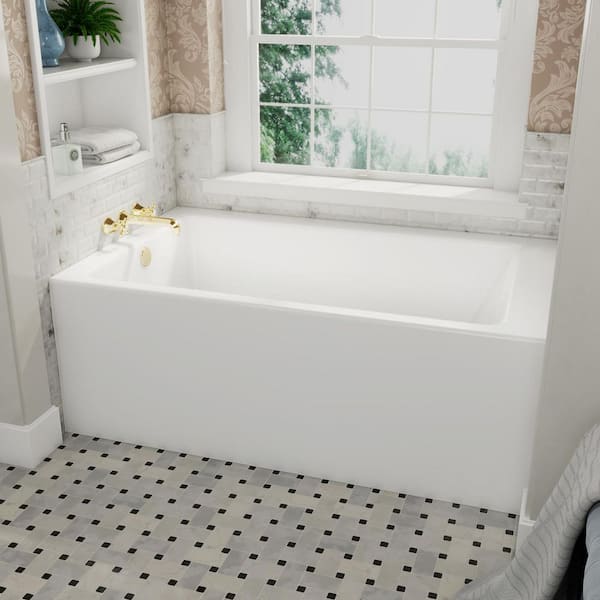Prism 60 in. x 36 in. Acrylic Alcove Soaking Bathtub with Right-Hand Drain in White
