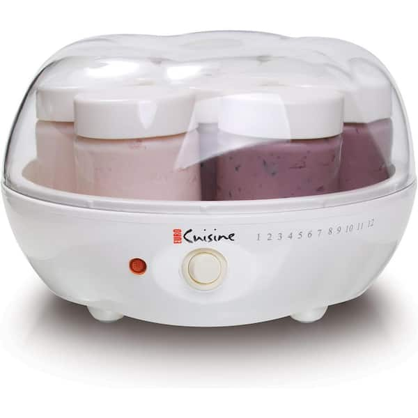 1 qt. Glass Electric Yogurt Maker Machine with Glass Jars in White