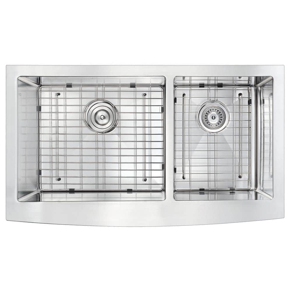 Elysian 36" Stainless Steel Farmhouse Double Bowl Kitchen Sink