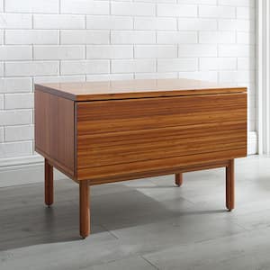 Ventura 1-Drawer Amber Nightstand 17.5 in. H x 24 in. W x 17 in. L