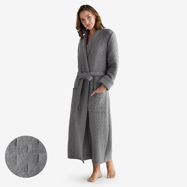 The Company Store Air Layer Women's Small Gray Cotton Robe 67046-S-GRAY -  The Home Depot