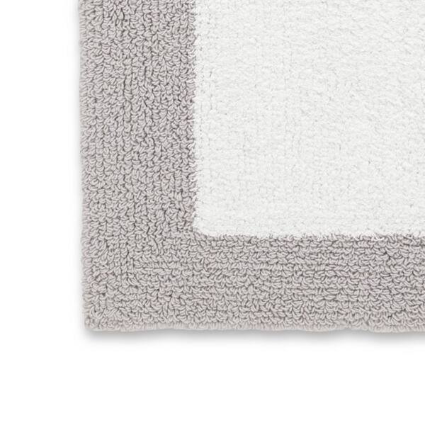 VERA WANG - Pure Serenity Reversible Grey 17 in. x 24 in. /21 in. x 34 in. Organic Cotton Rug Set (2-Piece)