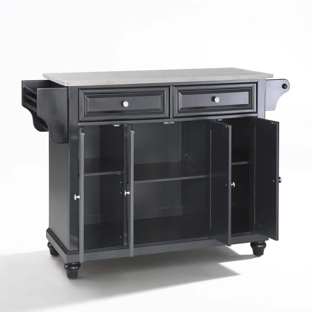 Cambridge Black Stainless Steel Top 46" Kitchen Island