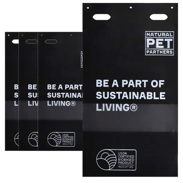 Bio-Based Commercial Bulk Flat Pull Strap Header Dog Waste Poop Bags (3200-Bags Per Case)