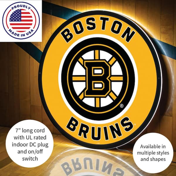 Bruins Round Slimline Lighted Wall Sign