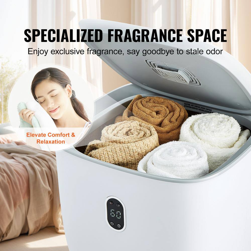 White and Light Brown 25L LED Towel Warmer Bucket