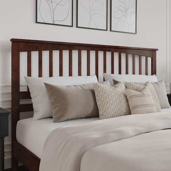AFI Mission Walnut Solid Wood King Headboard with Attachable Turbo USB Device Charger