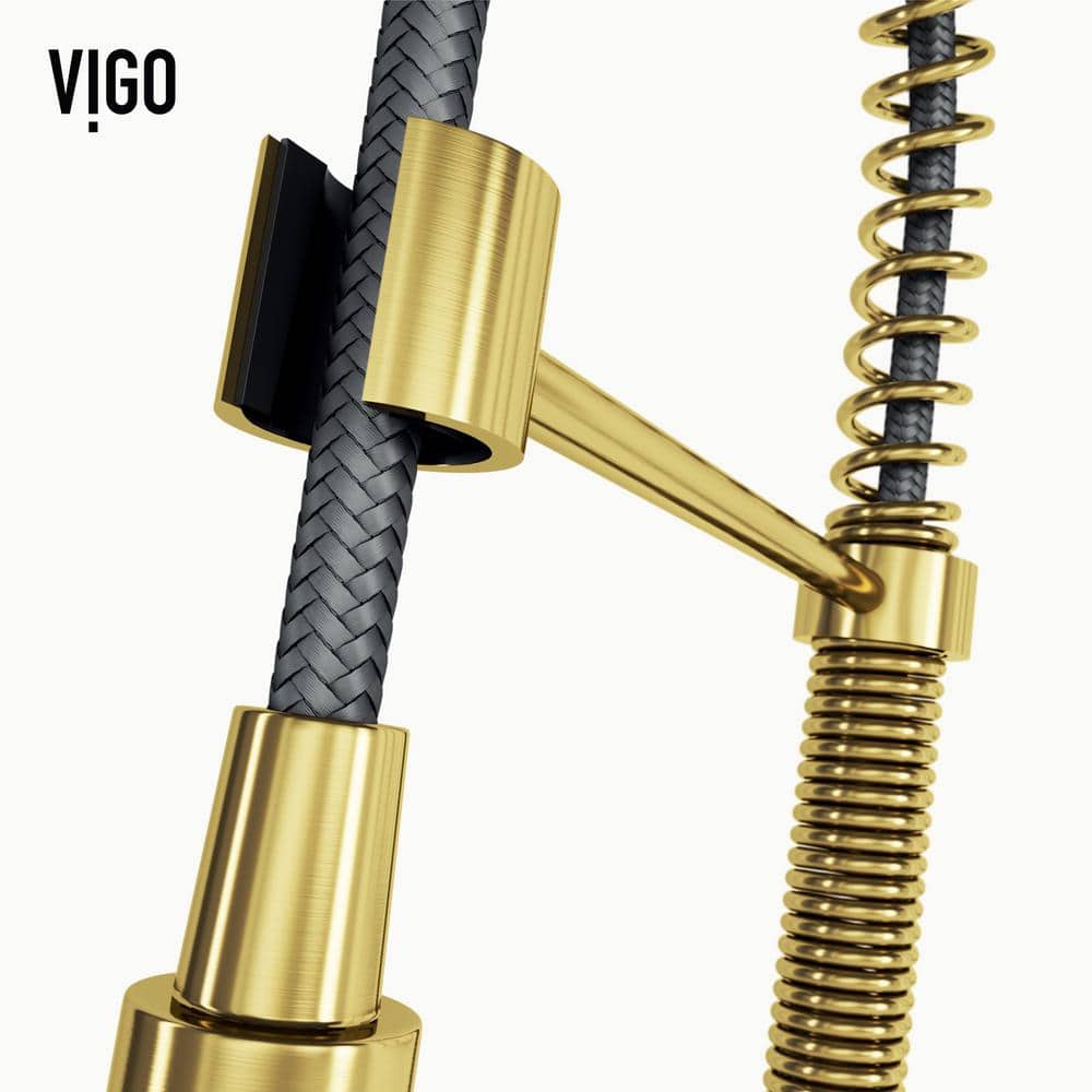 Matte Brushed Gold Touchless Pull-Down Kitchen Faucet