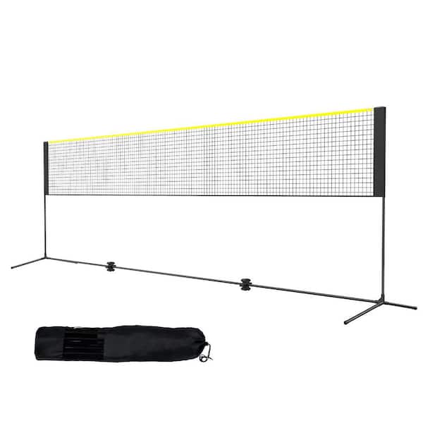 SKYSHALO Badminton Net, Height Adjustable Volleyball Net, 17ft. Wide Foldable Pickleball Net, Portable Easy Setup Tennis Net Set