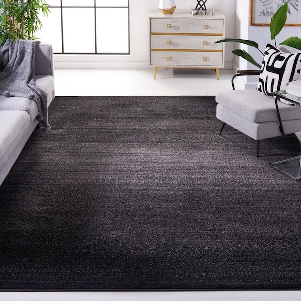 Adirondack 10 ft. x 14 ft. Black/Gray Solid Color Area Rug
