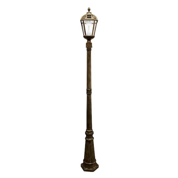 GAMA SONIC Royal Solar Weathered Bronze Outdoor Lamp Post