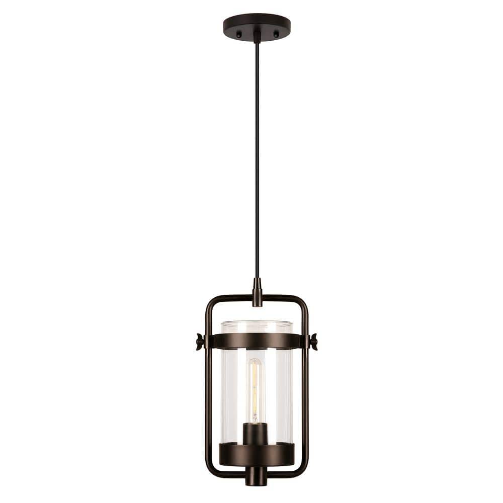 Henn&Hart 11  Blackened Bronze Metal/Glass Pendant