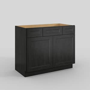 42 in. W x 21 in. D x 34.5 in. H in Shaker Charcoal Plywood Ready to Assemble Floor Vanity Sink Base Kitchen Cabinet