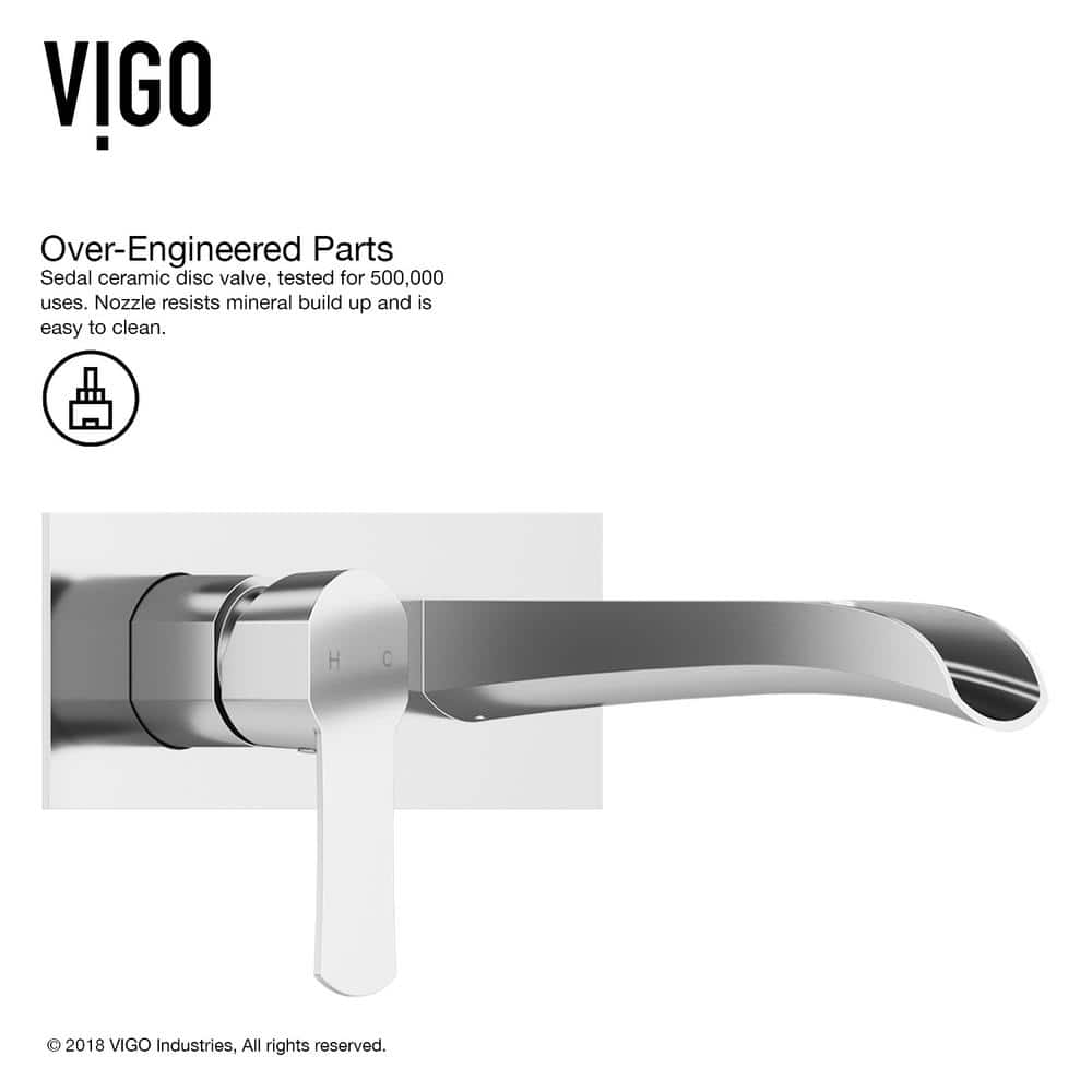 Cornelius 7-Layer Chrome Finish Modern Wall-Mount Bathroom Faucet