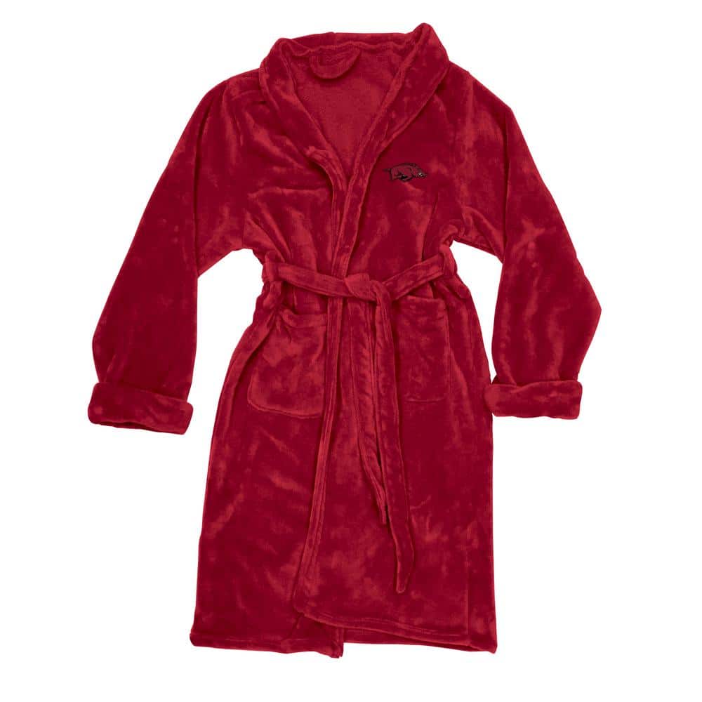 L/XL Maroon Polyester Silk Touch Bath Robe