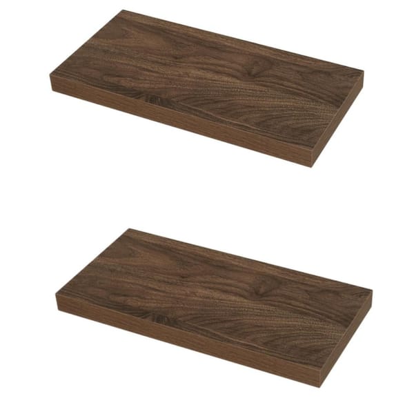 15.7 in.W x 9.3 in.D Floating Shelves,Deep Floating Shelf for Wall,Rustic Wood Shelves,for Bathroom,2 Pack,Walnut