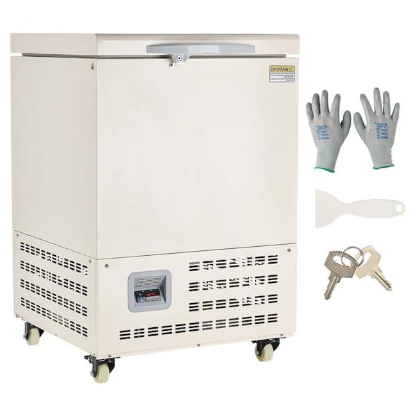 Ultra Low Temp Freezer, 26.4 in. 2.05 cu. ft. Retro Mini Refrigerator in White with Drawer Freezer and Digital Display