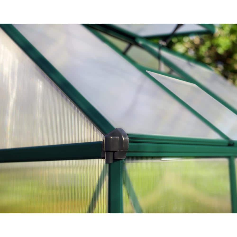 Palram Mythos 6' x 8' Green Polycarbonate Aluminum Greenhouse