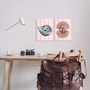 Pastel Disco Ball Sea Life by Lil' Rue 2-Piece Unframed Abstract Graphic Art Print 14 in. x 11 in.