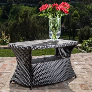 Adrian Multibrown Faux Rattan Outdoor Side Table