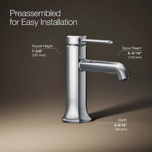 KOHLER Occasion Single-Handle Single Hole Bathroom Faucet in Polished Chrome