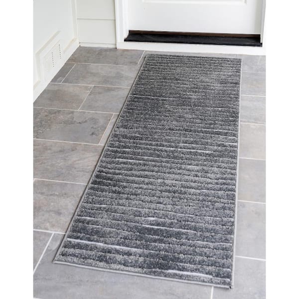 Sabrina Soto Black 2 ft. x 6 ft. Ola Indoor/Outdoor Runner Rug
