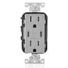 30-Watt 6 Amp USB Dual Type-C with Power Delivery In-Wall Charger/15 Amp 125-Volt Tamper-Resistant Outlet, Gray