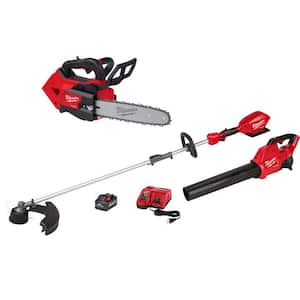 M18 FUEL 12 in. Top Handle 18-Volt Lithium-Ion Brushless Cordless Chainsaw and String Trimmer/Blower Combo Kit (3-Tool)
