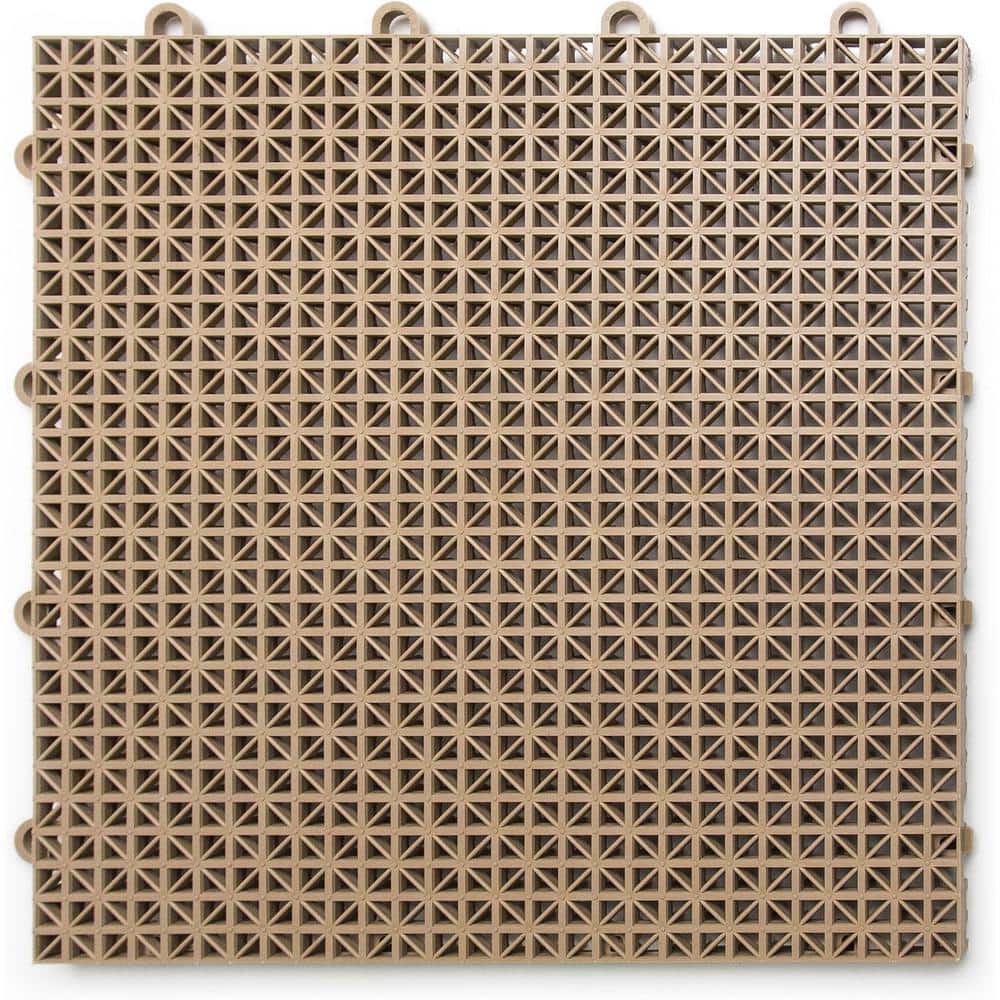 12 ft. x 12 ft. Outdoor Modular Interlocking Multi-Use Plastic Deck Tile in Beige (40 Per Pack) price history on PriceWatchPro