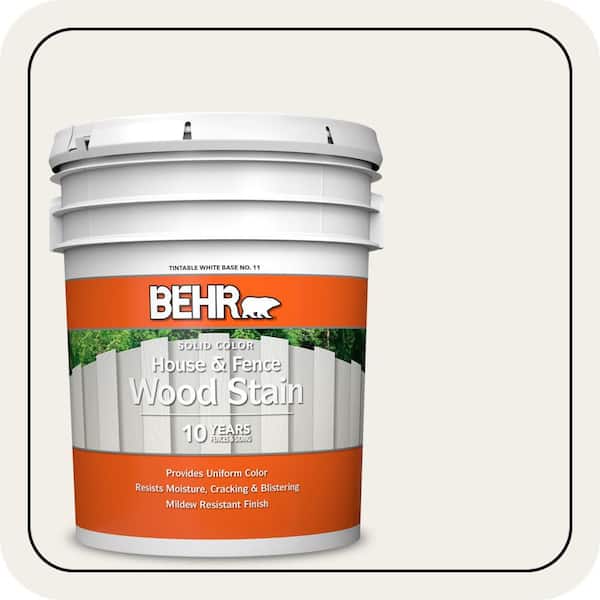 5 gal. #W-F-610 White Fur Solid Color House and Fence Exterior Wood Stain