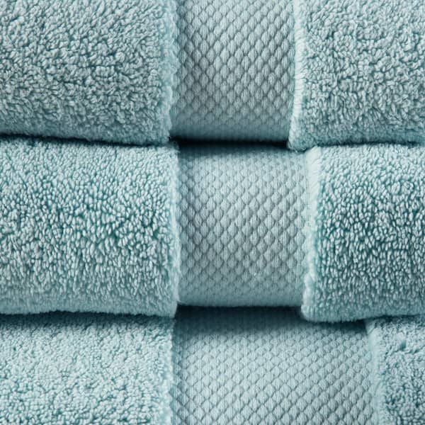 Towel Set 100% Cotton Blue Bath Sheet Large Bale 550 GSM Bathroom & 6 Piece  Set