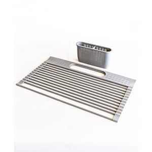 Roll up 20.5 in. x 12.25 in. Sink drying rack with caddy