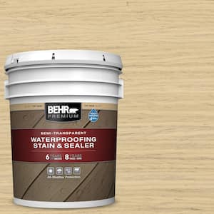 5 gal. #ST-133 Yellow Cream Semi-Transparent Waterproofing Exterior Wood Stain and Sealer