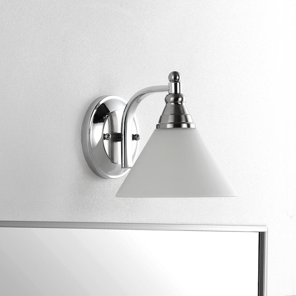 Valery 1-Light Nickel/Clear Indoor Sconce