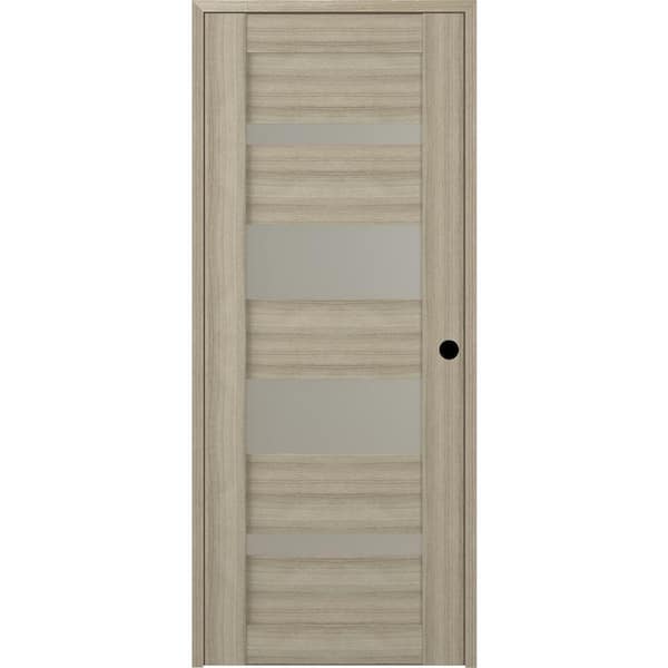 Belldinni 32 in. x 84 in. Mirella Left-Hand Solid Core 5-Lite Frosted Glass Shambor Wood Composite Single Prehung Interior Door