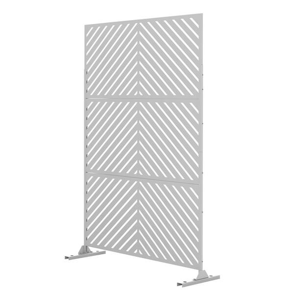 FENCY 72 in. Galvanized Steel Outdoor Garden Fence Privacy Screen