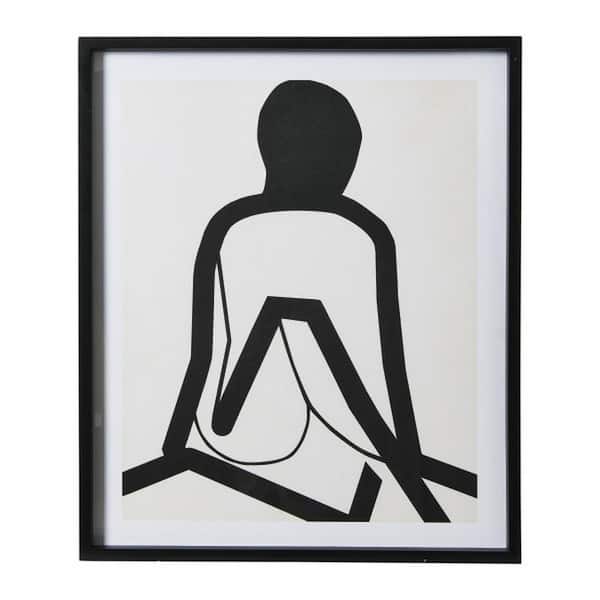 Storied Home Abstract Feminine Form Line Drawing Metal Framed People Art Print Wall Decor 30 in. x 25 in.