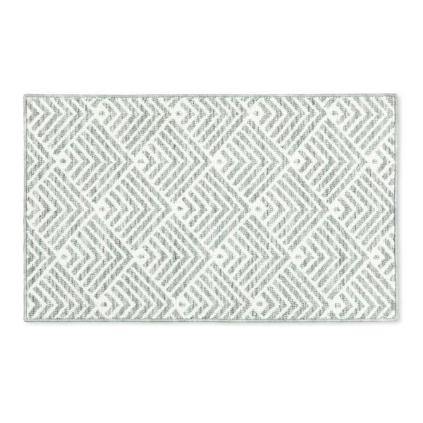 TOWN & COUNTRY LIVING Everyday Walker Modern Stripe Sage Green 24 in. x 40 in. Machine Washable Kitchen Mat