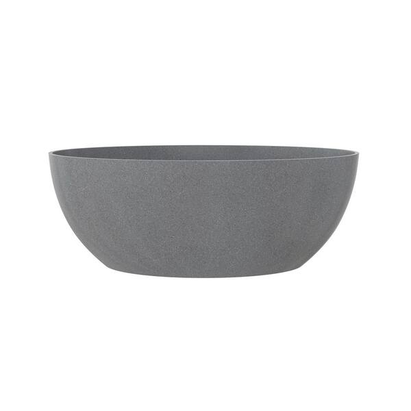 63 in. x 30.7 in. Freestanding Soaking Bathtub with Center Drain in Gray
