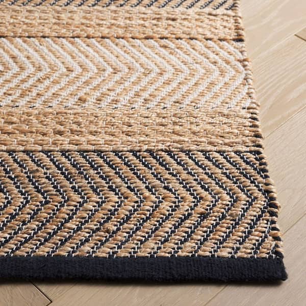 Natural Fiber 4 ft. x 6 ft. Natural/Black Striped Area Rug