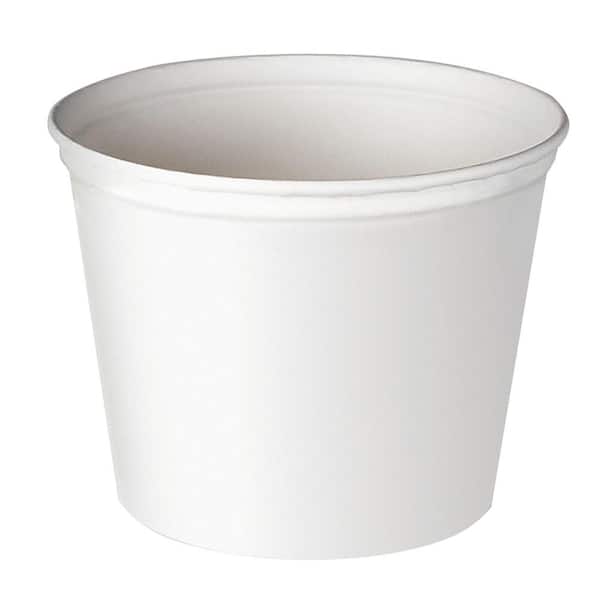 SOLO Double Wrapped Paper Bucket, 165 oz., Unwaxed, White, 100 Per Case