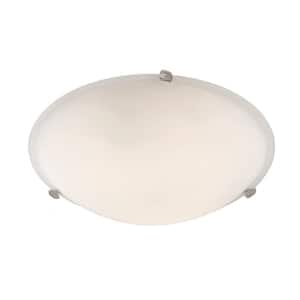 Cullen 12 in. 2-Light Polished Chrome Flush Mount Ceiling Light Fixture with Frosted Glass Shade
